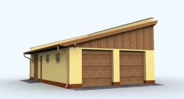 Projekt domu G132 garaż dwustanowiskowy z pomieszczeniem gospodarczym
