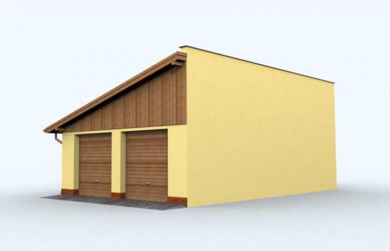 Projekt garażu G132 garaż dwustanowiskowy z pomieszczeniem gospodarczym