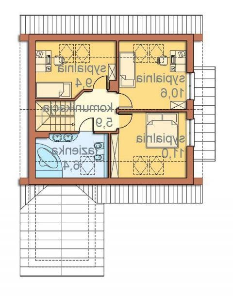 RZUT PODDASZA Karmelia  - wersja lustrzana