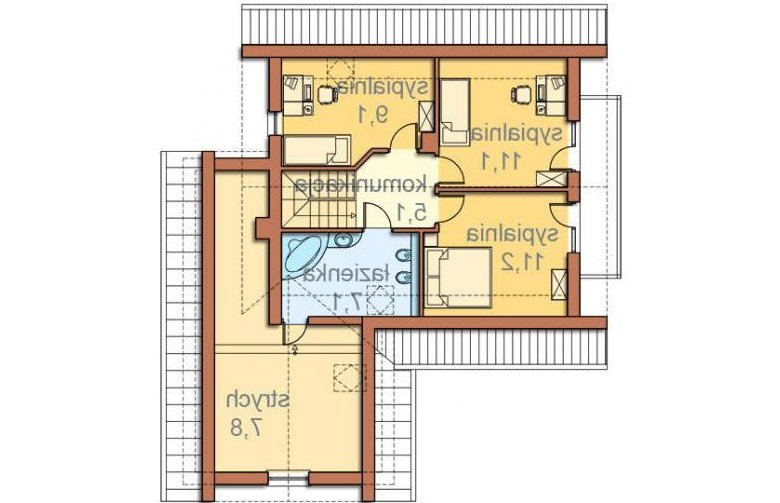 Projekt domu wolnostojącego Karmelia II   - rzut poddasza