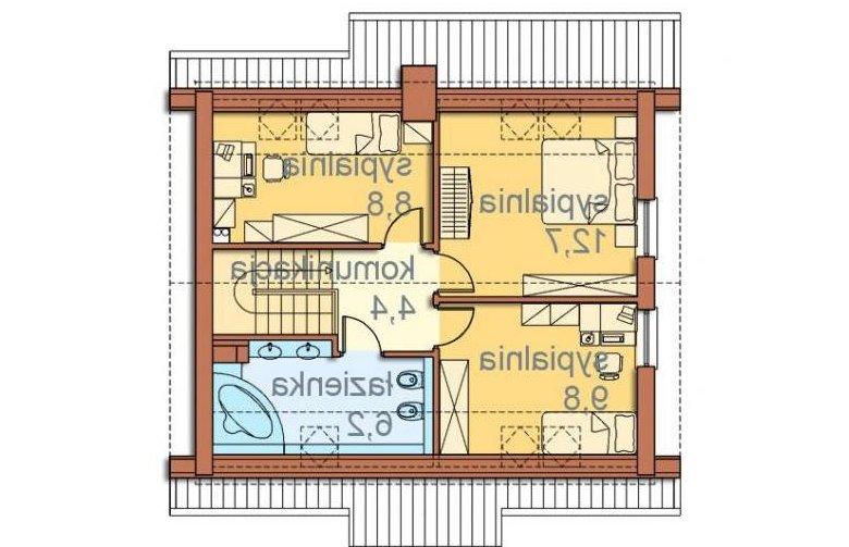 Projekt domu wolnostojącego Mona  - rzut poddasza