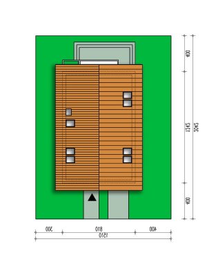 Usytuowanie budynku Promyk  w wersji lustrzanej