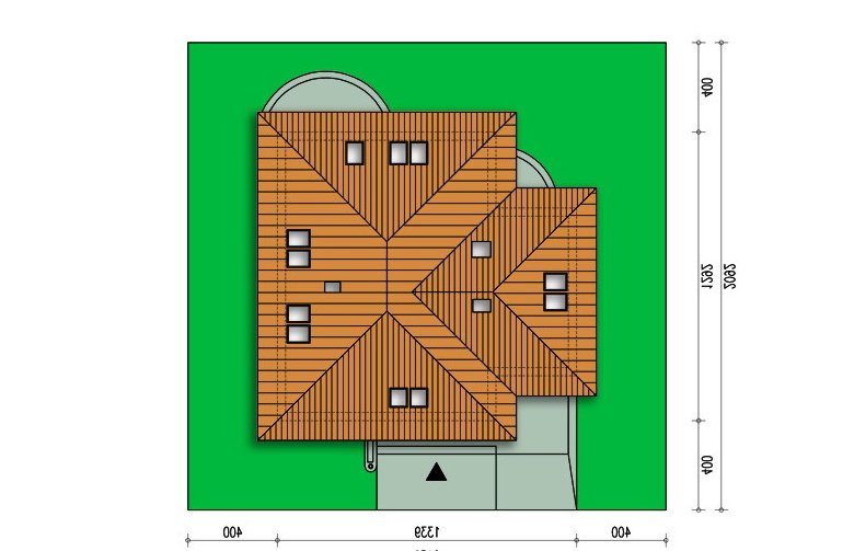 Projekt domu wolnostojącego Syntia  - Usytuowanie - wersja lustrzana