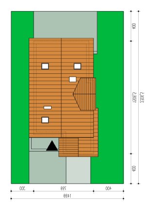 Usytuowanie budynku Filemon z garażem  w wersji lustrzanej