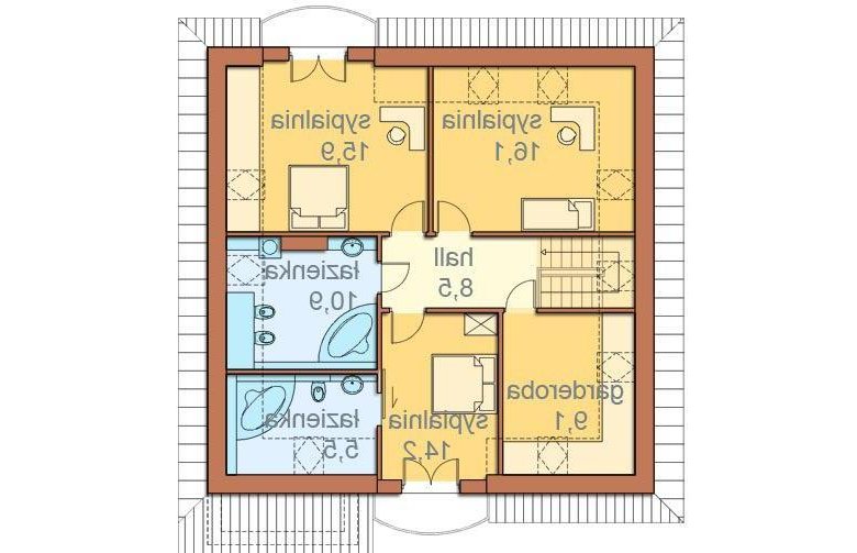 Projekt domu wolnostojącego Arkadia II  - rzut poddasza