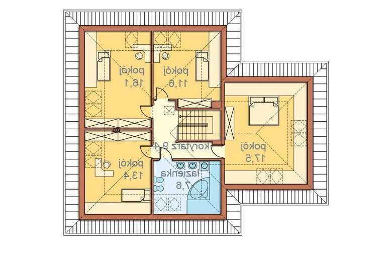 Projekt domu wolnostojącego Syntia II  - rzut poddasza