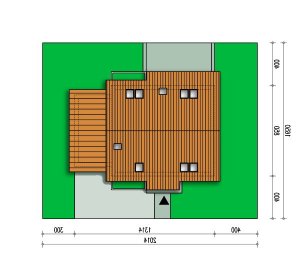 Usytuowanie budynku Mona z garażem  w wersji lustrzanej