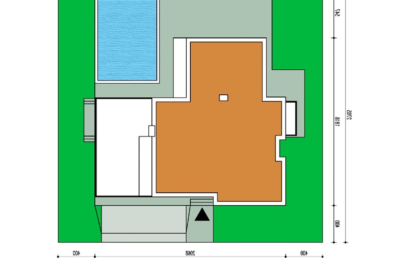 Projekt domu szkieletowego Grand  - Usytuowanie - wersja lustrzana