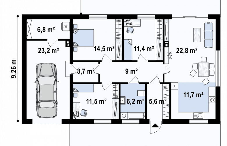 Projekt domu parterowego Z340 - 