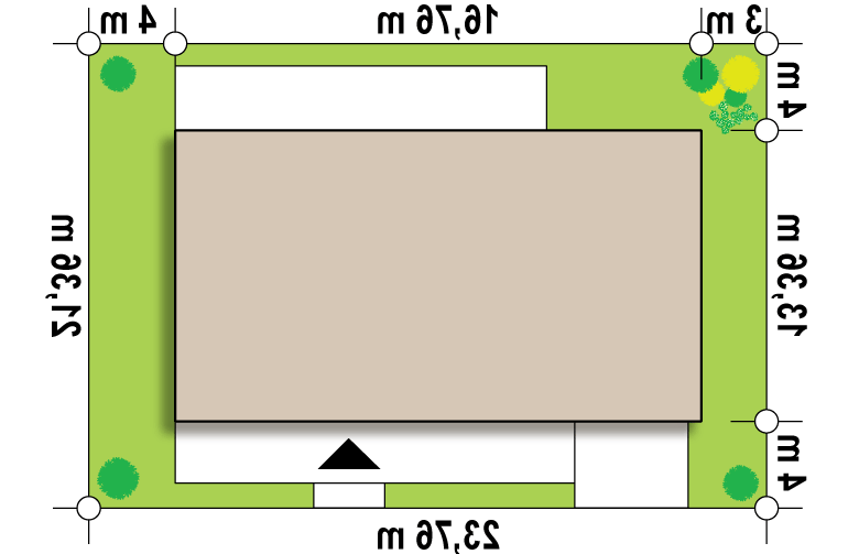Projekt domu parterowego Z340 - Usytuowanie - wersja lustrzana