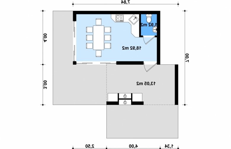 Projekt domu letniskowego G192 - Budynek rekreacyjny - 