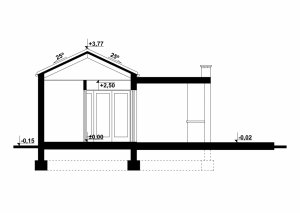 Przekrój projektu G192 - Budynek rekreacyjny