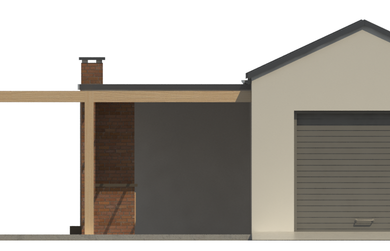 Projekt domu energooszczędnego G188 - Budynek garażowo - gospodraczy - elewacja 1