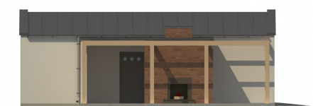 Elewacja projektu G188 - Budynek garażowo - gospodraczy - 4 - wersja lustrzana