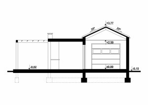 Przekrój projektu G188 - Budynek garażowo - gospodraczy