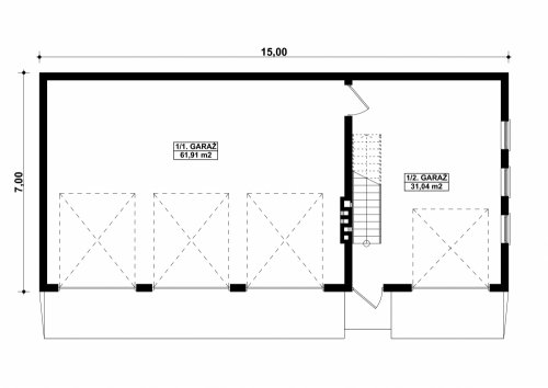 Rzut projektu G173 - Budynek garażowo-gospodarczy 