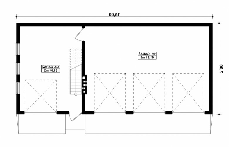 Projekt domu energooszczędnego G173 - Budynek garażowo-gospodarczy  - 