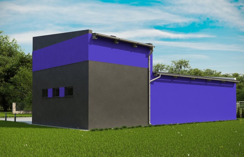Projekt domu energooszczędnego G173 - Budynek garażowo-gospodarczy 