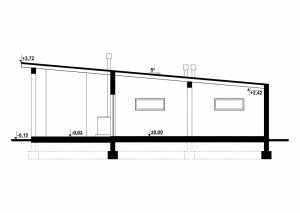 Przekrój projektu G189 - Budynek garażowy