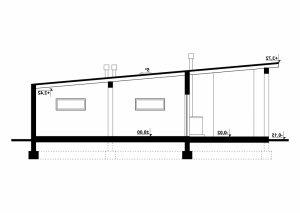 Przekrój projektu G189 - Budynek garażowy w wersji lustrzanej
