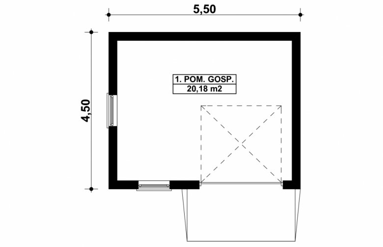 Projekt domu nowoczesnego G195 - Budynek gospodarczy - 