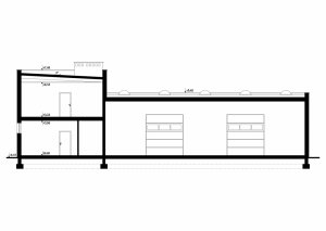 Przekrój projektu G205 - Budynek warsztatowy
