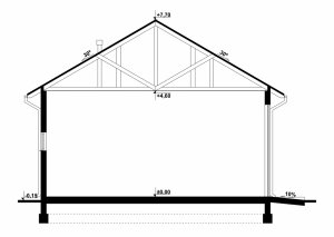 Przekrój projektu G206 -  Budynek garażowo - gospodarczy