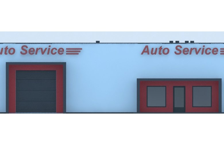 Projekt dworku G208 - Budynek warsztatowy - elewacja 1