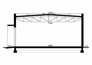 Przekrój projektu G208 - Budynek warsztatowy