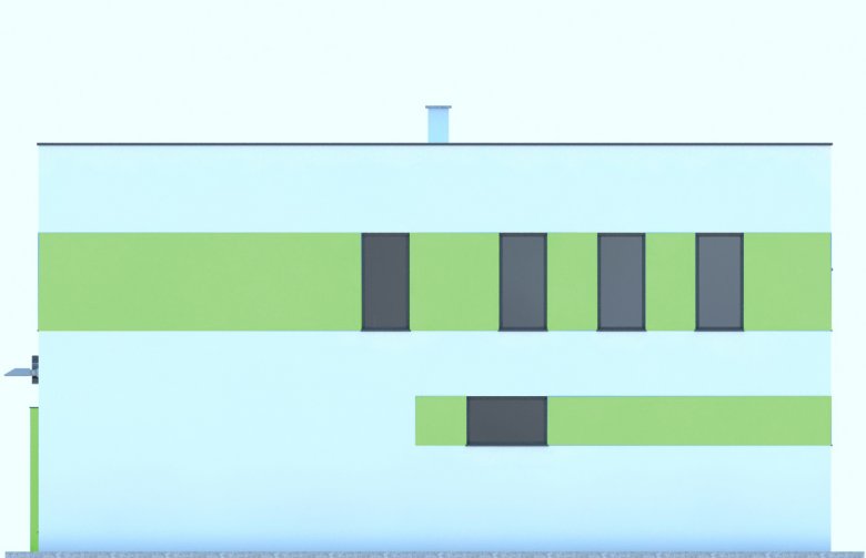 Projekt domu energooszczędnego G213 - Budynek garażowo-gospodarczy - elewacja 2