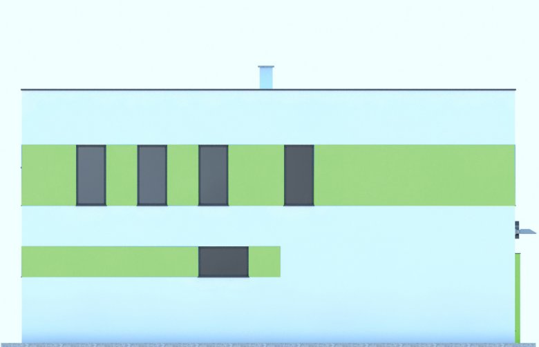 Projekt domu energooszczędnego G213 - Budynek garażowo-gospodarczy - elewacja 2