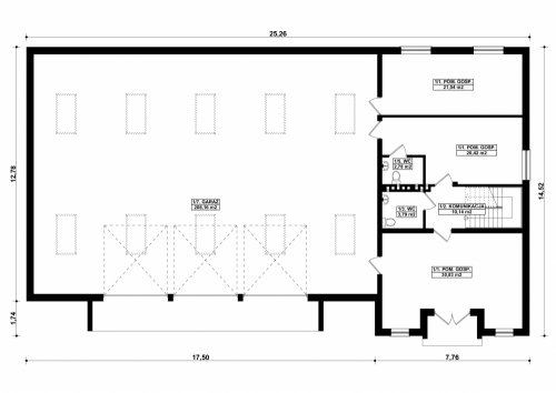 Rzut projektu G213 - Budynek garażowo-gospodarczy