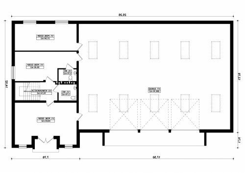 Rzut projektu G213 - Budynek garażowo-gospodarczy - wersja lustrzana