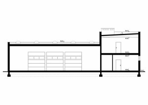 Przekrój projektu G213 - Budynek garażowo-gospodarczy w wersji lustrzanej