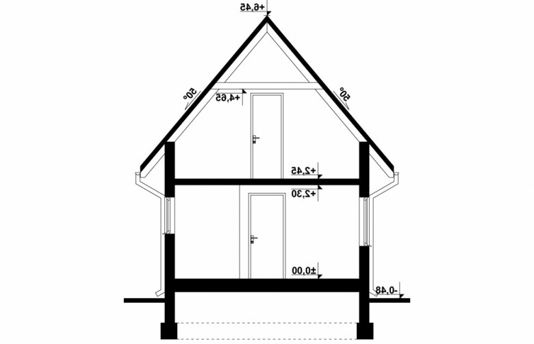 Projekt domu energooszczędnego G210 - Budynek garazowy - przekrój 1
