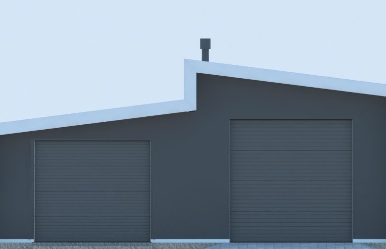 Projekt domu energooszczędnego G211 - Budynek garażowo - gospodarczy - elewacja 1