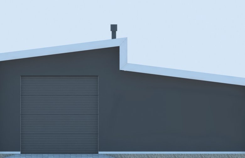Projekt domu energooszczędnego G211 - Budynek garażowo - gospodarczy - elewacja 3