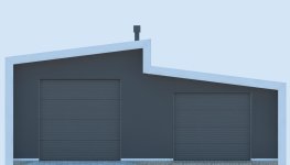 Elewacja projektu G211 - Budynek garażowo - gospodarczy - 1 - wersja lustrzana