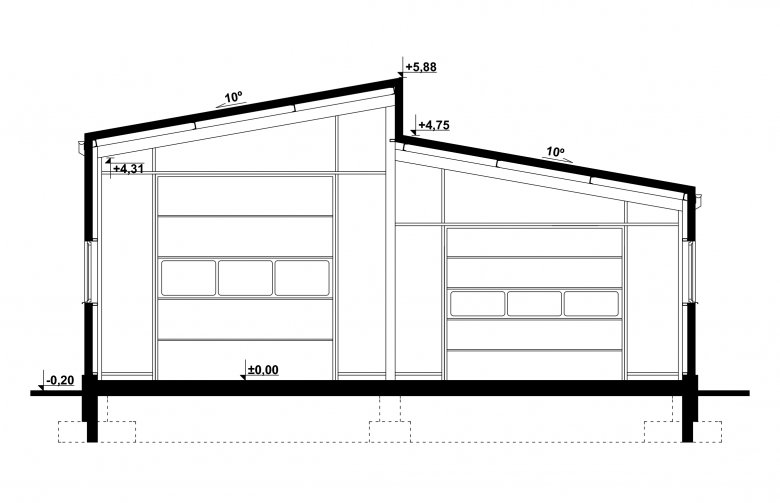Projekt domu energooszczędnego G211 - Budynek garażowo - gospodarczy - 