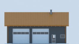 Elewacja projektu G215 - Budynek garażowo - gospodarczy - 1 - wersja lustrzana