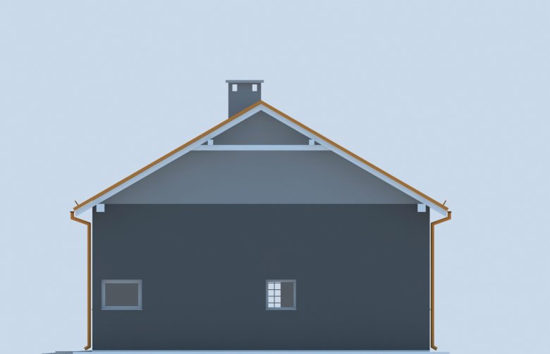 Projekt domu energooszczędnego G215 - Budynek garażowo - gospodarczy - elewacja 4