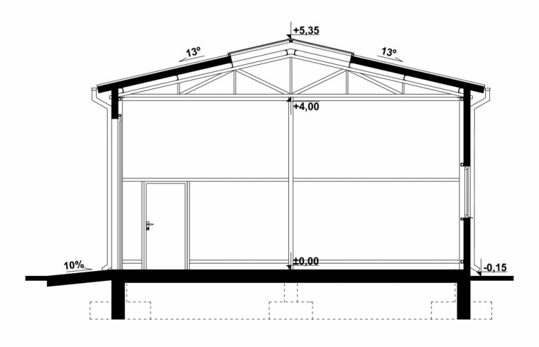 Projekt domu nowoczesnego G214 - Budynek gospodarczy - 