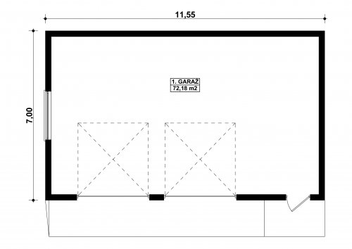 Rzut projektu G216 - Budynek garażowy