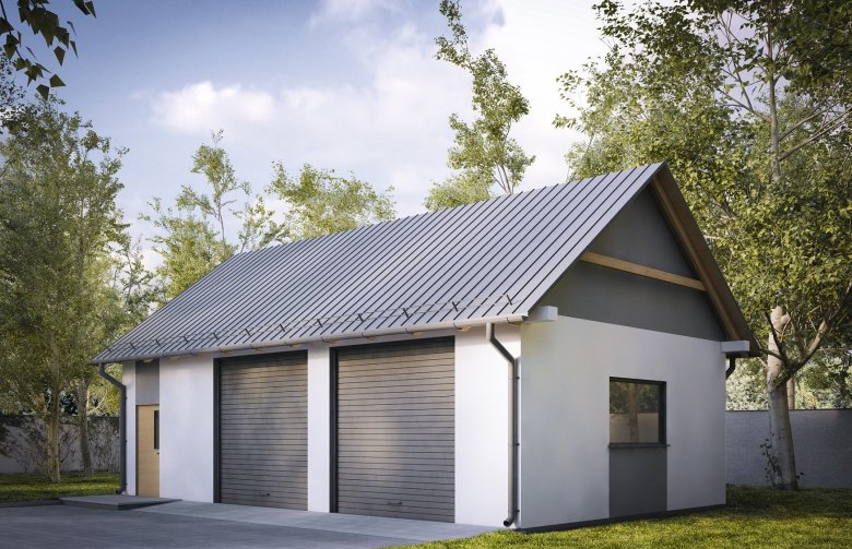 Projekt domu energooszczędnego G216 - Budynek garażowy