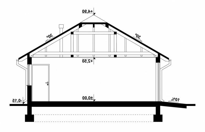 Projekt domu energooszczędnego G217 - Budynek garażowy - 