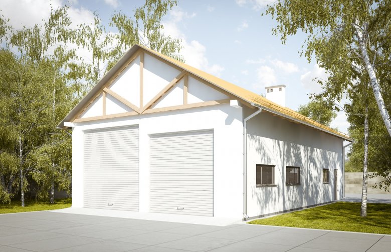 Projekt domu energooszczędnego G218 - Budynek garażowo - gospodarczy