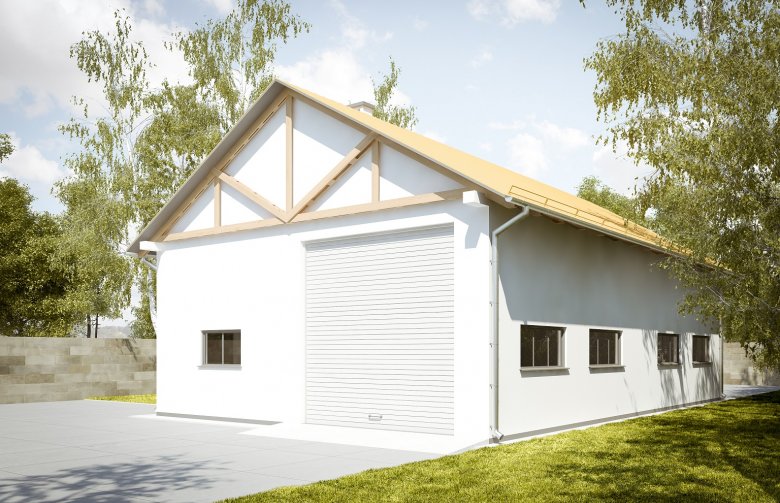 Projekt domu energooszczędnego G218 - Budynek garażowo - gospodarczy