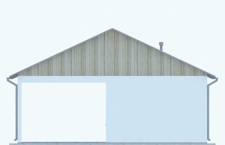 Projekt domu energooszczędnego G222 - Budynek garażowy z wiatą - elewacja 4