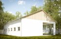 Projekt domu energooszczędnego G222 - Budynek garażowy z wiatą - wizualizacja 1