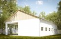 Projekt domu energooszczędnego G222 - Budynek garażowy z wiatą - wizualizacja 1